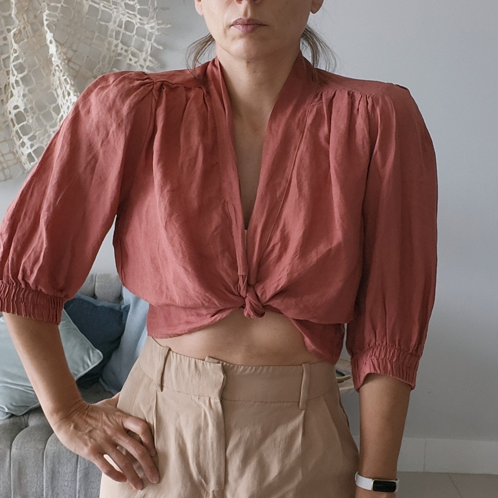 Wrap linen blouse from touche size s